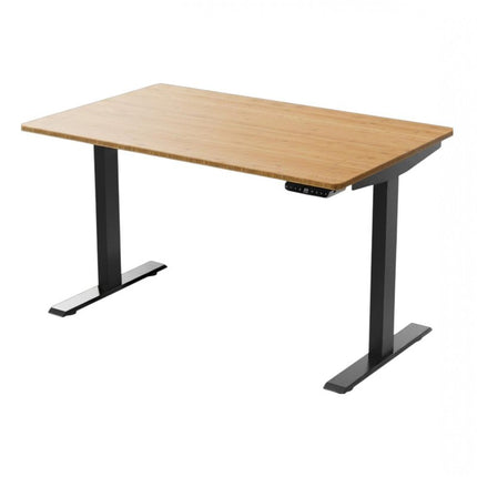 48" Adjustable Brown and Black Stainless Steel Computer Desk HomeRoots