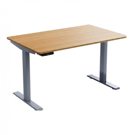 48" Adjustable Brown and Gray Stainless Steel Computer Desk
