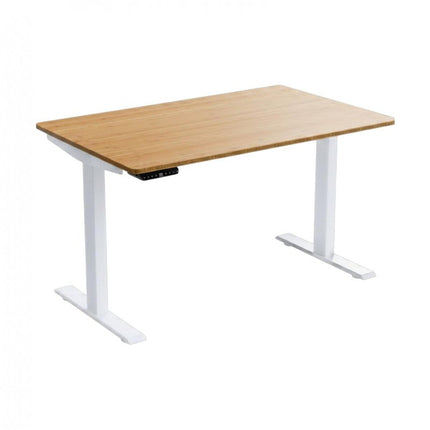 48" Adjustable Brown and White Stainless Steel Computer Desk HomeRoots