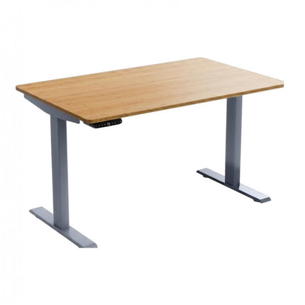 60" Adjustable Brown and Gray Stainless Steel Computer Desk