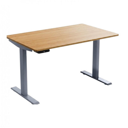 60" Adjustable Brown and Gray Stainless Steel Computer Desk