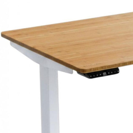 60" Adjustable Brown and White Stainless Steel Computer Desk HomeRoots