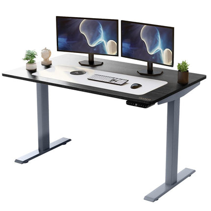 Adjustable Black and Gray Stainless Steel Rolling Computer Desk HomeRoots