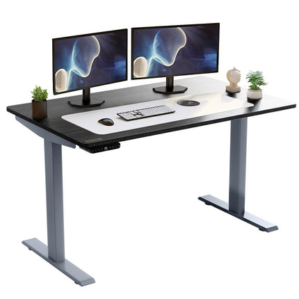 Adjustable Black and Gray Stainless Steel Rolling Computer Desk HomeRoots