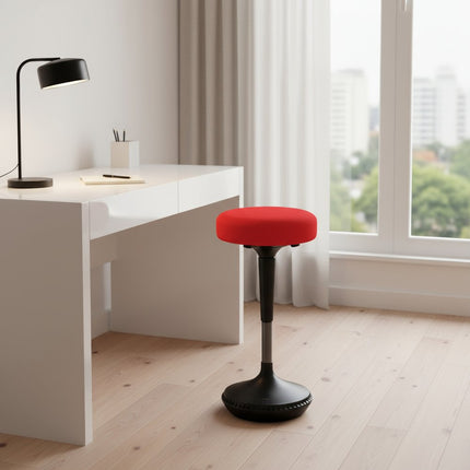 Red and Black Adjustable Height Swivel Office Chair HomeRoots