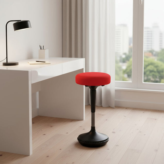 Red and Black Adjustable Height Swivel Office Chair HomeRoots