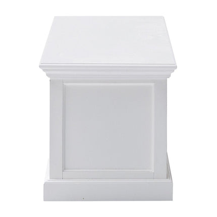 71" Classic White Entertainment Unit with Two Drawers HomeRoots