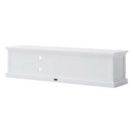 71" Classic White Entertainment Unit with Two Drawers HomeRoots