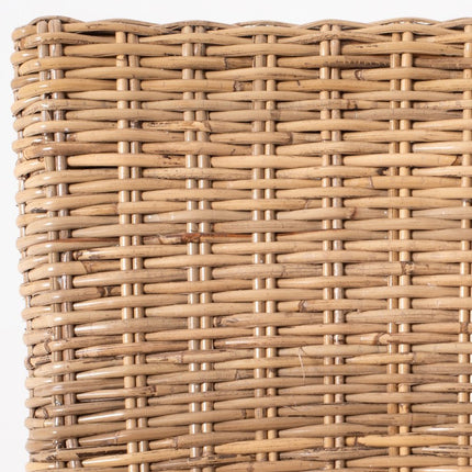 Set of Two Cream And Natural Rattan Dining Arm Chairs HomeRoots