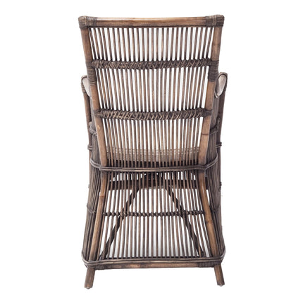 Set of Two Cream Rattan Outdoor Arm Chairs HomeRoots