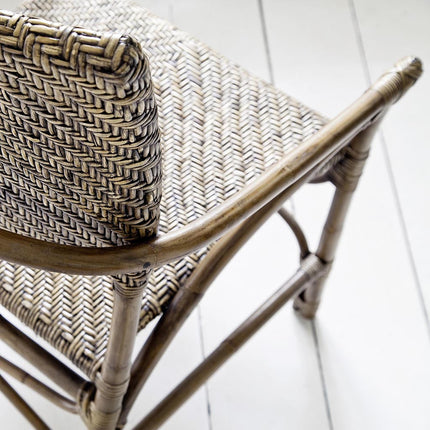 Set of Two Natural Rattan Open Back Dining Arm Chairs HomeRoots