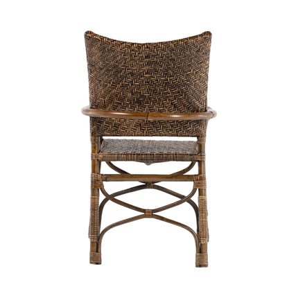 Set of Two Brown Open Back Dining Arm Chairs HomeRoots