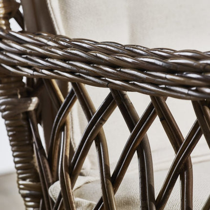 Set of Two Cream and Natural Cross Back Dining Arm Chairs HomeRoots