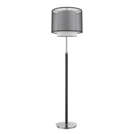 62" Floor Lamp With Black And White Fabric Drum Shade HomeRoots