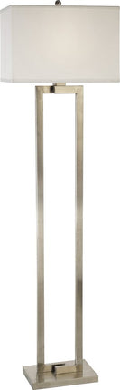 61" Metal Floor Lamp With White Fabric Shade HomeRoots
