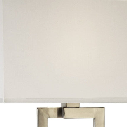 61" Metal Floor Lamp With White Fabric Shade