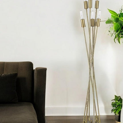 60" Six Light Torchiere Floor Lamp HomeRoots