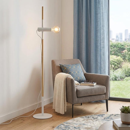 55" Brown And White Reading Floor Lamp HomeRoots