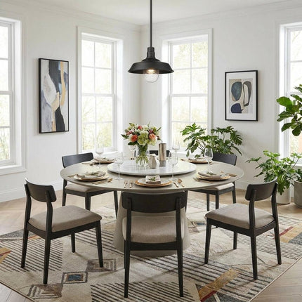 Matte Black Shallow Plate Adjustable Pendant Light HomeRoots