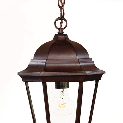 Brown Lantern Beveled Metal Dimmable Chandelier With Clear Shades HomeRoots