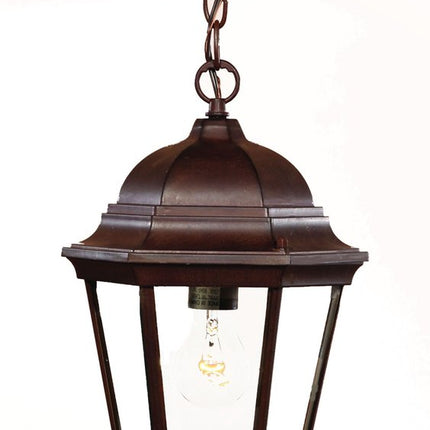 Brown Lantern Beveled Metal Dimmable Chandelier With Clear Shades HomeRoots