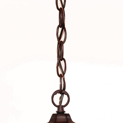 Brown Lantern Beveled Metal Dimmable Chandelier With Clear Shades HomeRoots