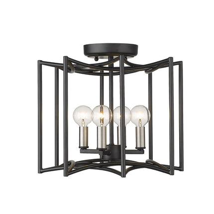 Rhian 4-Light Matte Black Pendant HomeRoots