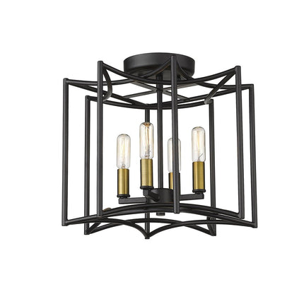 Rhian 4-Light Matte Black Pendant HomeRoots