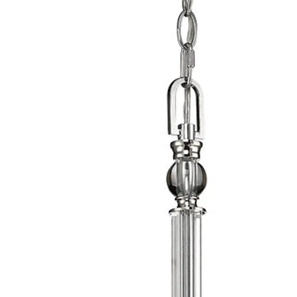 Silver Candle Style Five Light Metal and Crystals Dimmable Chandelier With White Shades HomeRoots