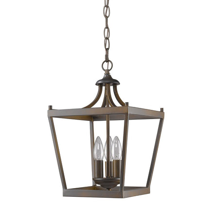 Vintage Brown Metal Tapered Hanging Light HomeRoots