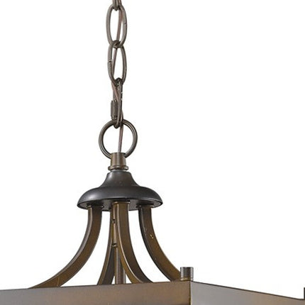 Vintage Brown Metal Tapered Hanging Light HomeRoots