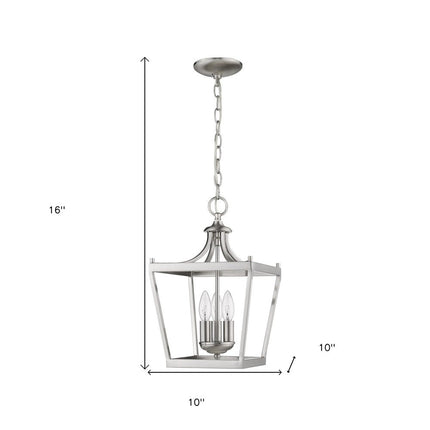 Vintage Silver Metal Tapered Hanging Light HomeRoots