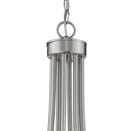 Silver Candle Style Eight Light Metal Dimmable Chandelier HomeRoots
