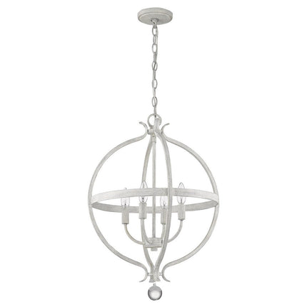 Callie 4-Light Country White Pendant HomeRoots