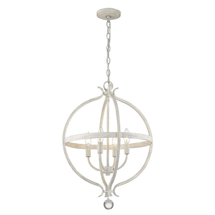 Callie 4-Light Country White Pendant HomeRoots