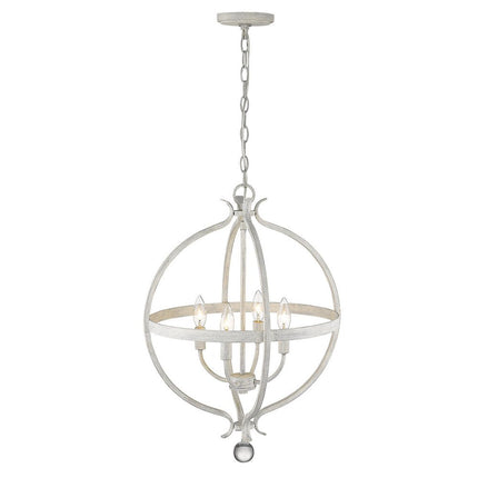 Callie 4-Light Country White Pendant HomeRoots