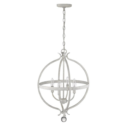 Callie 4-Light Country White Pendant HomeRoots