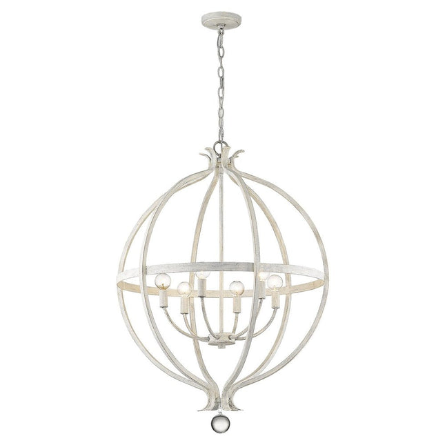 Callie 6-Light Country White Pendant HomeRoots