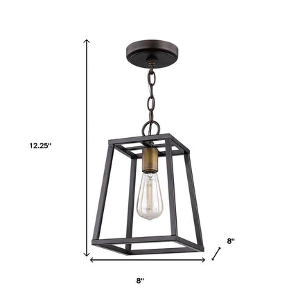 Antique Bronze Metal Tapered Hanging Light HomeRoots