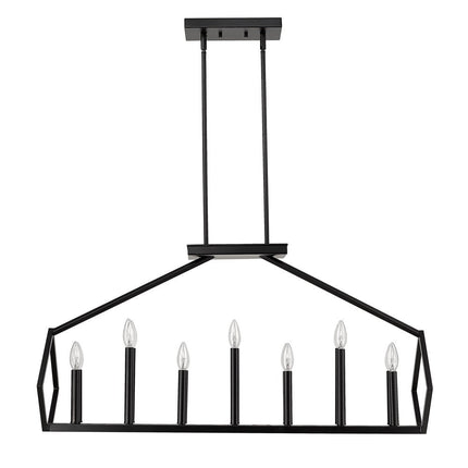 Luca 14-Light Matte Black Island Pendant HomeRoots