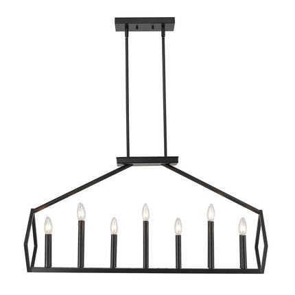 Luca 14-Light Matte Black Island Pendant HomeRoots
