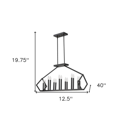 Luca 14-Light Matte Black Island Pendant HomeRoots