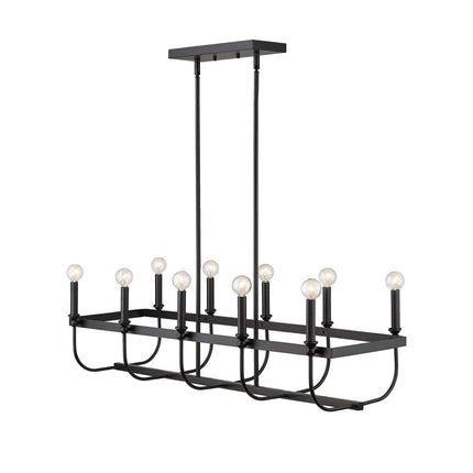 Beckett 10-Light Matte Black Island Pendant HomeRoots