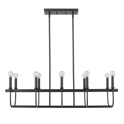 Beckett 10-Light Matte Black Island Pendant HomeRoots