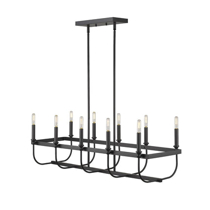 Beckett 10-Light Matte Black Island Pendant HomeRoots