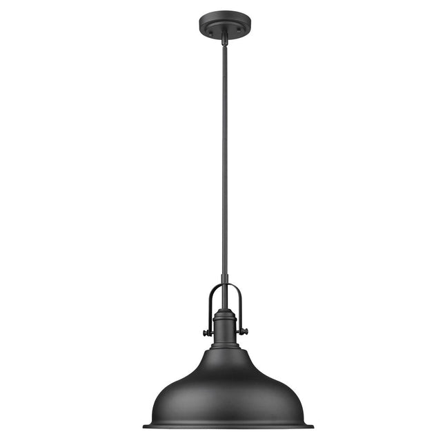 Matte Black Hanging Light with Dome Shade HomeRoots