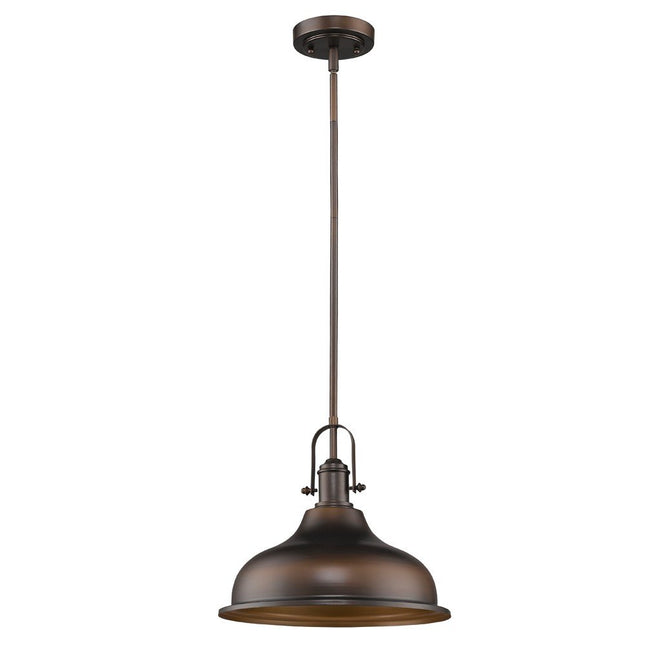 Antique Bronze Hanging Light with Dome Shade HomeRoots