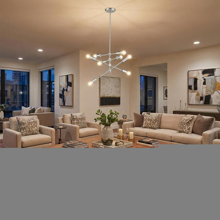 Calix 8-Light Satin Nickel Pendant HomeRoots