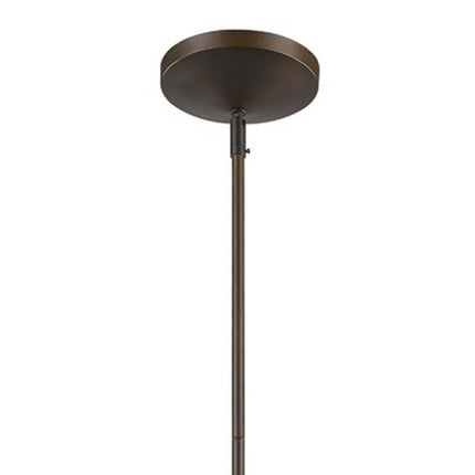 Greta 1-Light Oil-Rubbed Bronze Pendant With Gloss White Interior And Etched Glass Shade HomeRoots