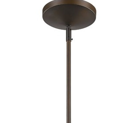 Greta 1-Light Oil-Rubbed Bronze Pendant With Gloss White Interior And Etched Glass Shade HomeRoots
